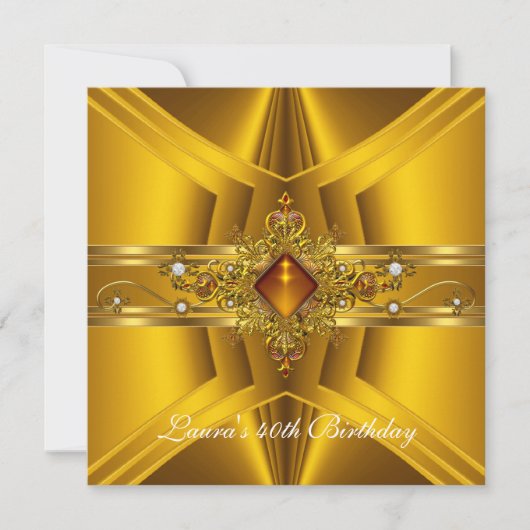 40e verjaardag Royal Elegant Yellow Gold Jewel 2 Kaart (Voorkant)