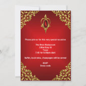 40e verjaardag Royal Gold Deep Red Jewel Kaart (Achterkant)