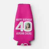 40e verjaardag roze en wit twee foto's Cooler (Voorkant)