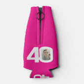 40e verjaardag roze en wit twee foto's Cooler (Achterkant)