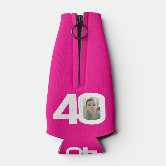 40e verjaardag roze en wit twee foto's Cooler (Achterkant)