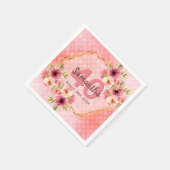 40e verjaardag roze floralen goud geometrisch servet (Hoek)