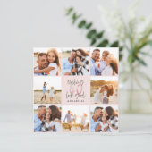 40e verjaardag roze girale foto collage (Staand voorkant)