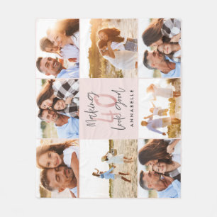 40e verjaardag roze girale foto collage fleece deken