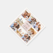 40e verjaardag roze girale foto collage servet (Hoek)