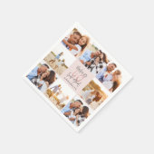 40e verjaardag roze girale foto collage servet (Hoek)