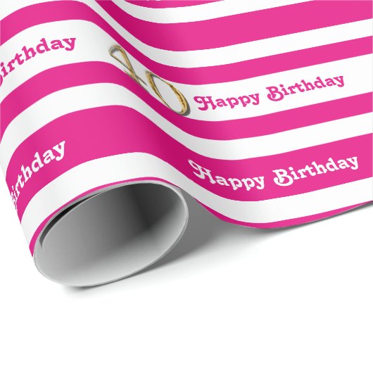 40e verjaardag roze gouden vrouwen cadeaupapier (Rol Hoek)