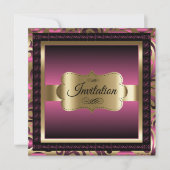 40e verjaardag | Roze metallic en goud Kaart (Voorkant)