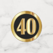 40e verjaardag - Roze, Zwart en Goud - Foto Confetti (Kleine voorkant)