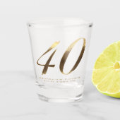 40e Verjaardag Ruby Bruiloft Jubileum Shot Glas (Voorkant)