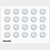 40e verjaardag Ruby Floral Bluebells Krans Ronde Sticker (Vel)