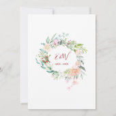 40e verjaardag Ruby Heart Bloemige Monogram Kaart (Achterkant)