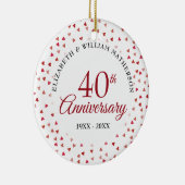 40e verjaardag Ruby Hearts-foto Keramisch Ornament (Rechts)