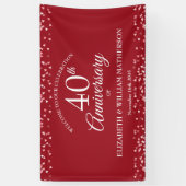 40e verjaardag Ruby Love Hearts Confetti Welkom Spandoek (Verticaal)