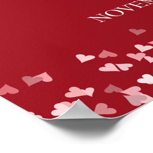 40e verjaardag Ruby Love Hearts Welkom Bord Poster (Hoek)