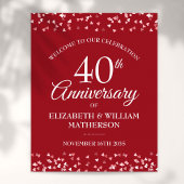 40e verjaardag Ruby Love Hearts Welkom Bord Poster