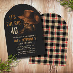 40e verjaardag Rustic Cowboy Pet en Lederen Boots Kaart<br><div class="desc">40th Birthday Rustic Cowboy Pet and Leather Boots Invitation bevat een paar leren cowboylaarzen met pet en uw gepersonaliseerde uitnodigingsinformatie voor 40-jarige verjaardagsfeestjes hieronder. Personaliseer door de tekst te bewerken of tekst in de tekstvakken te verwijderen. Creëer door Evco Studio www.zazzle.com/store/evcostudio</div>
