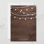 40e verjaardag Rustic Wood String Lights Kaart (Achterkant)