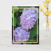 40e verjaardag Sammy Hydrangeas Elegant Gold Lijst Kaart (Gele Bloem)