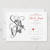 40e verjaardag Save the Date-agenda Ruby Hart Date (Voorkant)