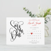 40e verjaardag Save the Date-agenda Ruby Hart Date (Staand voorkant)