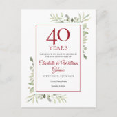 40e verjaardag Save the Date groen Briefkaart (Voorkant)