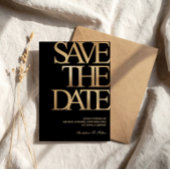 40e verjaardag Save the Date Zwart & Goud Kaart