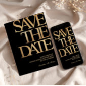 40e verjaardag Save the Date Zwart & Goud Kaart