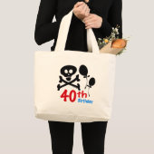 40e verjaardag schedelbeenderen grote tote bag (Voorkant (product))