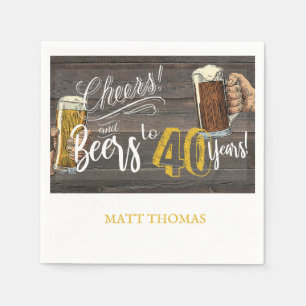 40e Verjaardag servet, Cheers en Beers party decor Servet