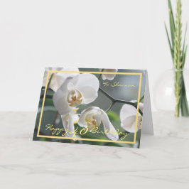 40e verjaardag Shannon Orchids Elegant Gold Lijst Kaart