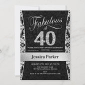 40e verjaardag - Silver Black Kaart (Voorkant)