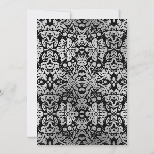 40e verjaardag - Silver Black Kaart (Achterkant)