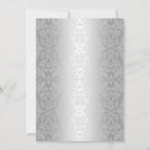 40e verjaardag - Silver Damask Kaart (Achterkant)