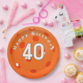 40e verjaardag Sinaasappel pickleball Papieren Bordje (Feest)