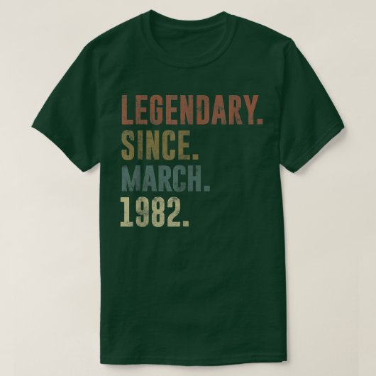 40e verjaardag sinds maart 1982 t-shirt (Design voorkant)