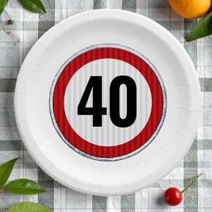 40e Verjaardag Snelheidslimiet Bord - ELKE LEEFTIJ