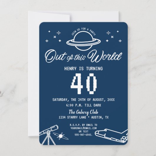 40e verjaardag Space Galaxy uit deze wereld Kaart (Voorkant)