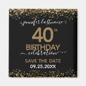 40e verjaardag Sparen de Magnet van de Datum (Voorkant)