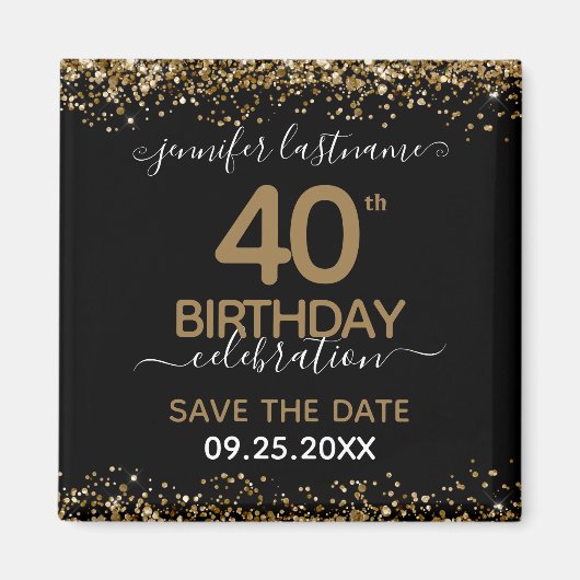 40e verjaardag Sparen de Magnet van de Datum (Voorkant)