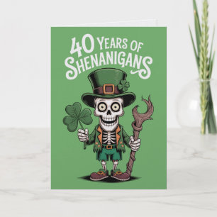 40e Verjaardag St. Patrick's Day Grappige Humor Ka Kaart