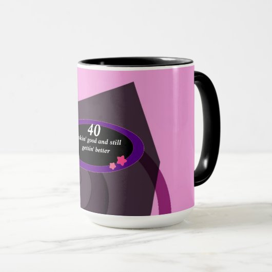 40e verjaardag sterren en maan mok (Voorkant rechts)