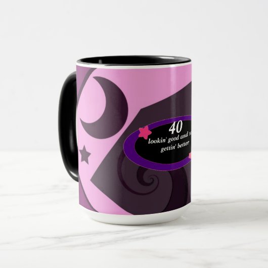 40e verjaardag sterren en maan mok (Voorkant links)
