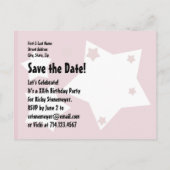 40e verjaardag sterren Festive RED WHITE BLACK R4F Aankondigingskaart (Achterkant)