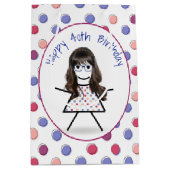 40e verjaardag 'Stick Girl' op pooldots Medium Cadeauzakje (Voorkant)