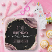 40e verjaardag Stone and Gold Paper Bord (Feest)