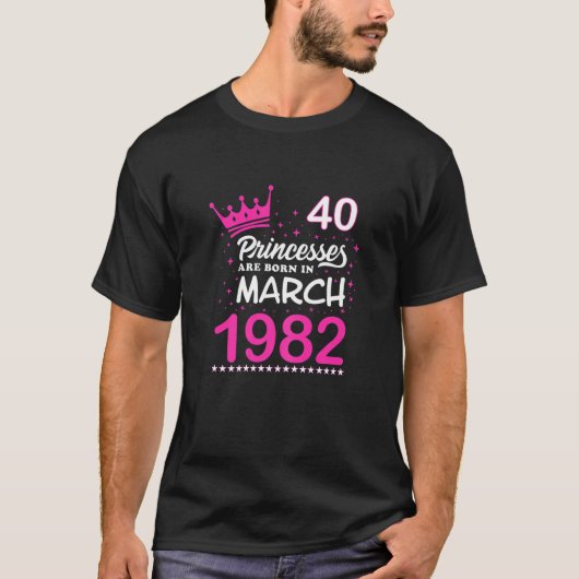 40e verjaardag T-shirt roze prinsessen worden gebo (Voorkant)