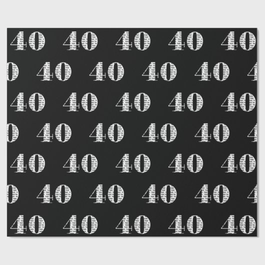 40e verjaardag tekst cadeaupapier (Vlak)