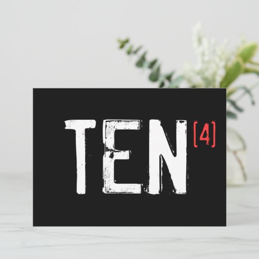 40e verjaardag - TEN tot vierde verjaardag Kaart (Staand voorkant)