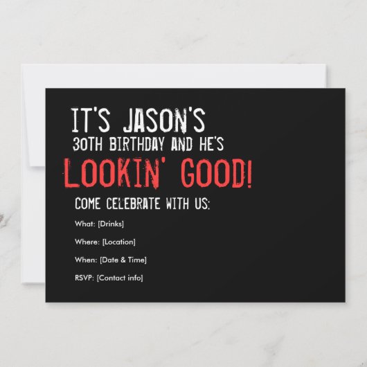 40e verjaardag - TEN tot vierde verjaardag Kaart (Achterkant)